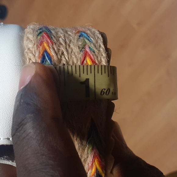 White Vegan Leather Platform Espadrille Gladiator Sandal 8us* - Picture 10 of 12